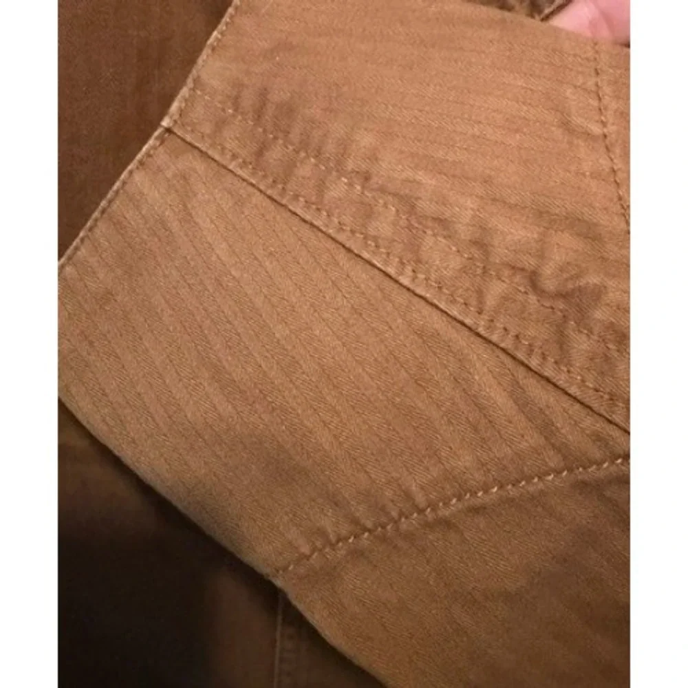 Levis Mens Khaki Tan Herringbone Cotton Chore Coat Shawl Collar Jacket Small - Picture 5 of 8
